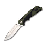 BUCK KNIFE PURSUIT, LG FOLDER, BLACK/GREEN MOLDED HDL