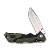 BUCK KNIFE PURSUIT, LG FOLDER, BLACK/GREEN MOLDED HDL