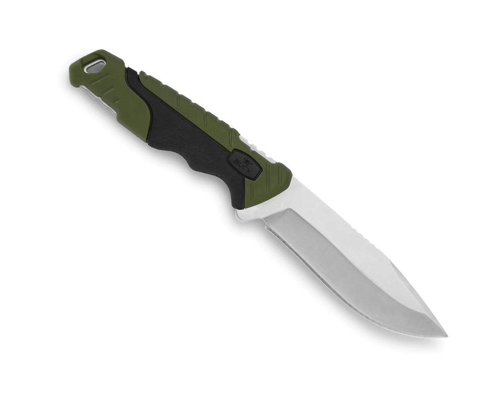 BUCK KNIFE PURSUIT, SM FIXED, GREEN MOLDED HDL