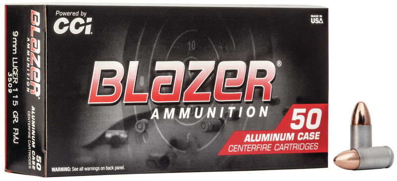 CCI 3509 Blazer Aluminium 9 mm Luger FMJ 115 GR