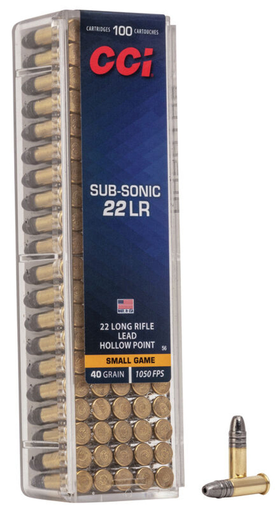 CCI 22LR SUB-SONIC 40GR HOLLOW POINT - 100/PK