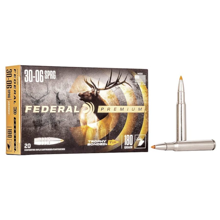 FEDERAL AMMUNITION PREMIUM 3006/30-06, 180GR, TROPHY BONDED TIP SPRG 180 GR - BOX OF 20 RDS