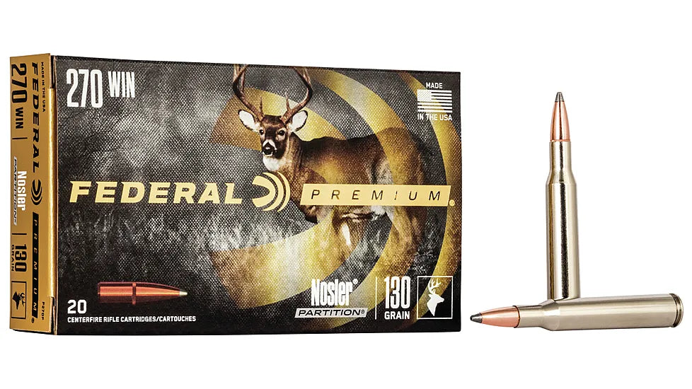 MUNITIONS FEDERAL PREMIUM 270WIN 130GR NOSLER VITAL-SHOK