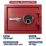 SAFEWELL SMALL RED SAFE FIRE RESISTANT – FIRE RATING : 60 MIN. / 1700°F