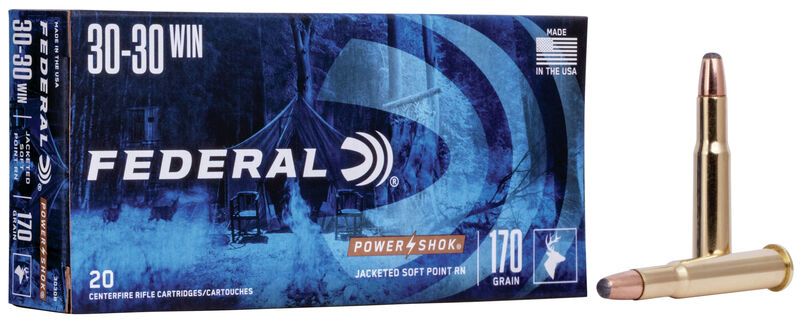 FEDERAL .30-30 WIN, 170 GR, JACKETED SOFT POINT RN - BOX OF 20 UNITS