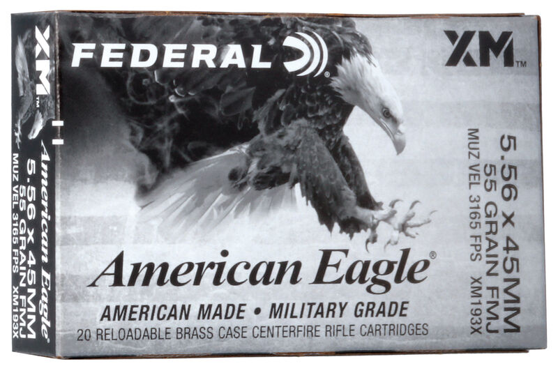 Eagle fédéral américain 5.56 XM193X 55 GRAIN FMJ