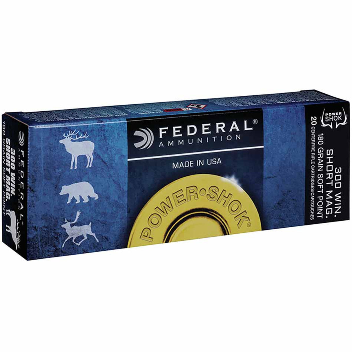 MUNITIONS FEDERAL POWER SHOK GRAND SLAM CALIBRE .300 WSM MAGNUM, 180 GRAINS – 300 WINCHESTER SHORT MAGNUM