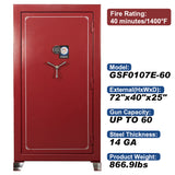 SAFEWELL RED SAFE FIRE RESISTANT - FIRE RATING : 40 MIN. / 1400°F -DIFFERENT MODELS FOR MANY FIREARMS