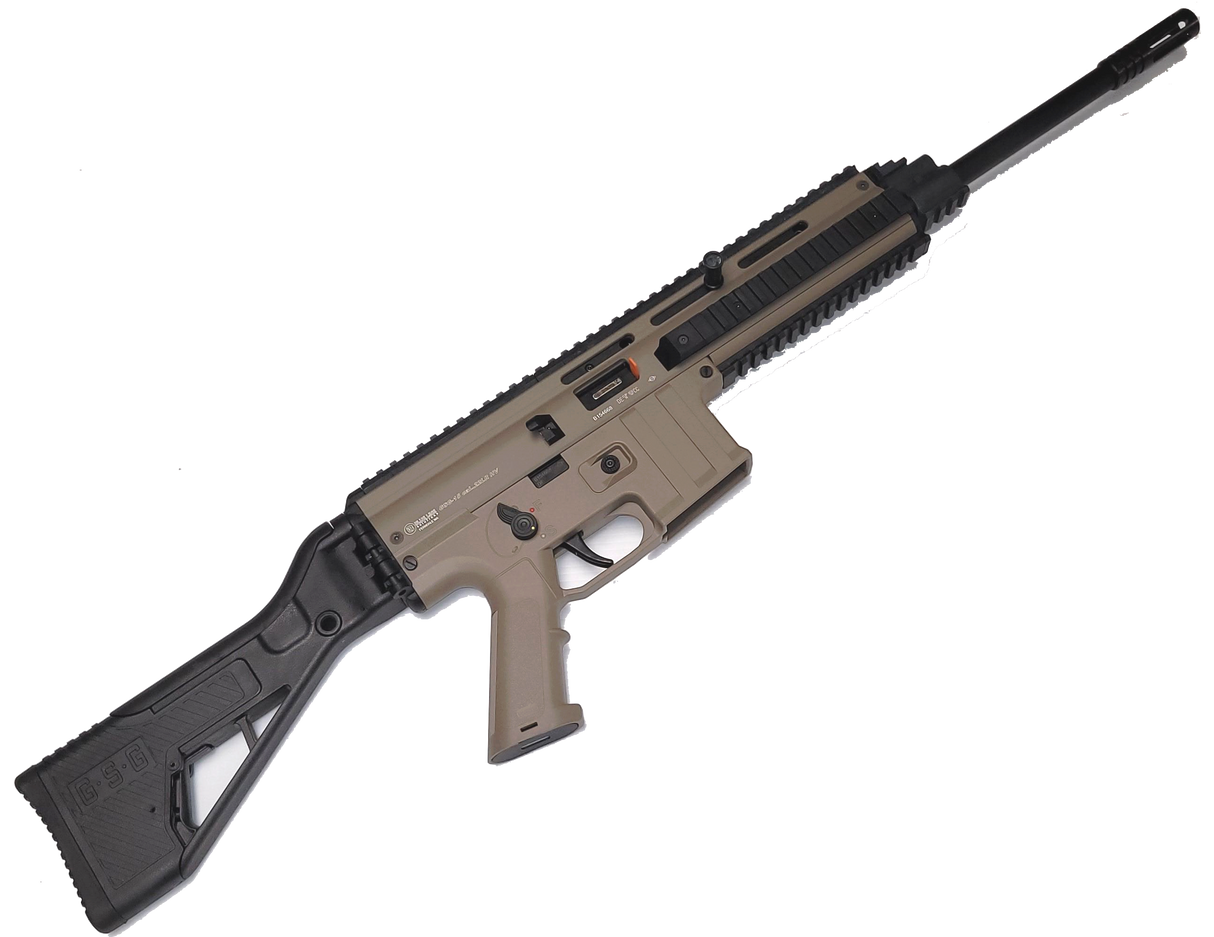 GSG-15, .22LR, DESERT TAN, NON-RESTRICTED, ADJUSTABLE/FOLDING STOCK, 16.5"HIGH PRECISION BARREL