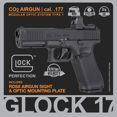 GLOCK G17 GEN 5 MOS AVEC OPTIQUE 390 FPS – AUCUN PERMIS REQUIS