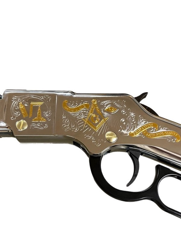 HENRY GOLDEN BOY FREEMASONS TRIBUTE SPECIAL EDITION LEVER RIFLE, 20", CAL. .22LR