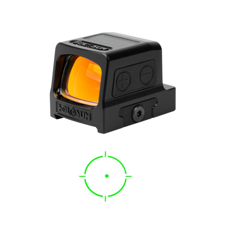 HOLOSUN H5509T-GR-X2 SOLAR, ENCLOSED, CIRCLE/DOT RETICLE, TITANIUM, MOTION SENSOR, MINI - TWO TYPES OF RETICLE COLORS: RED / GREEN