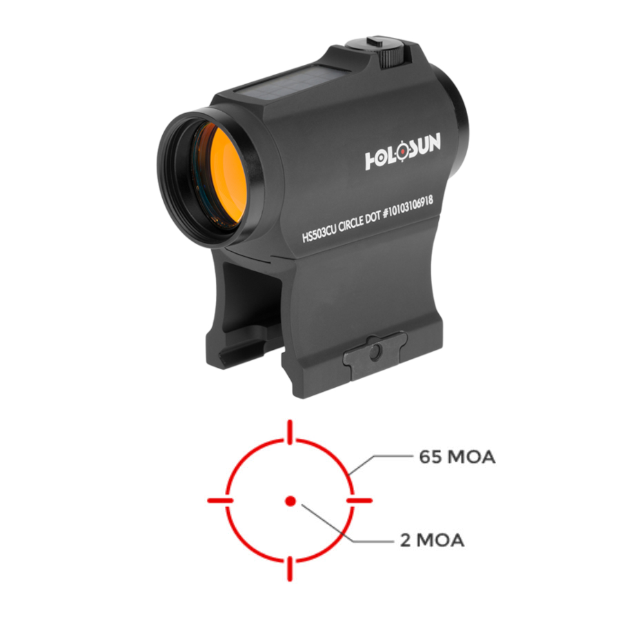 HOLOSUN HS503C-U SOLAR MICRO CIRCLE RED DOT, EMBEDDED W/E