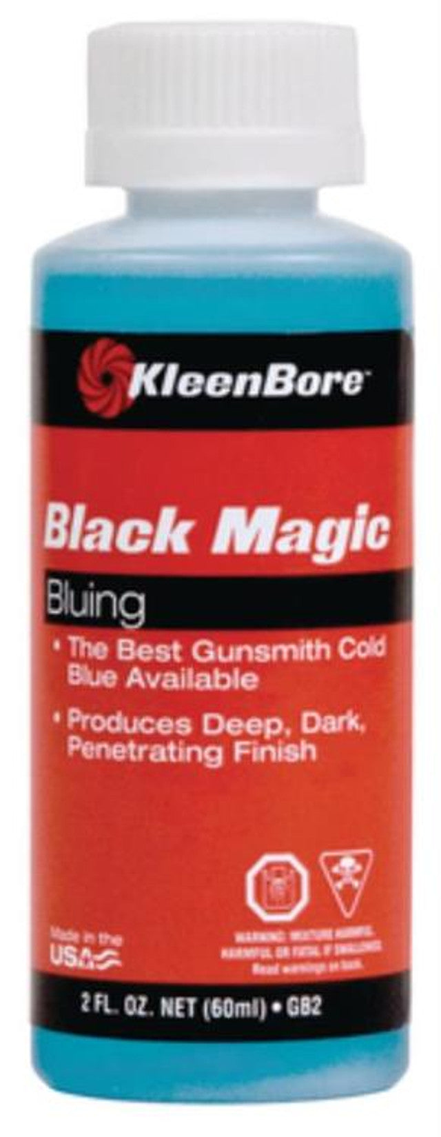 KLEENBORE GB2 BLACK MAGIC BLUING SOLUTION 2OZ BOTTLE