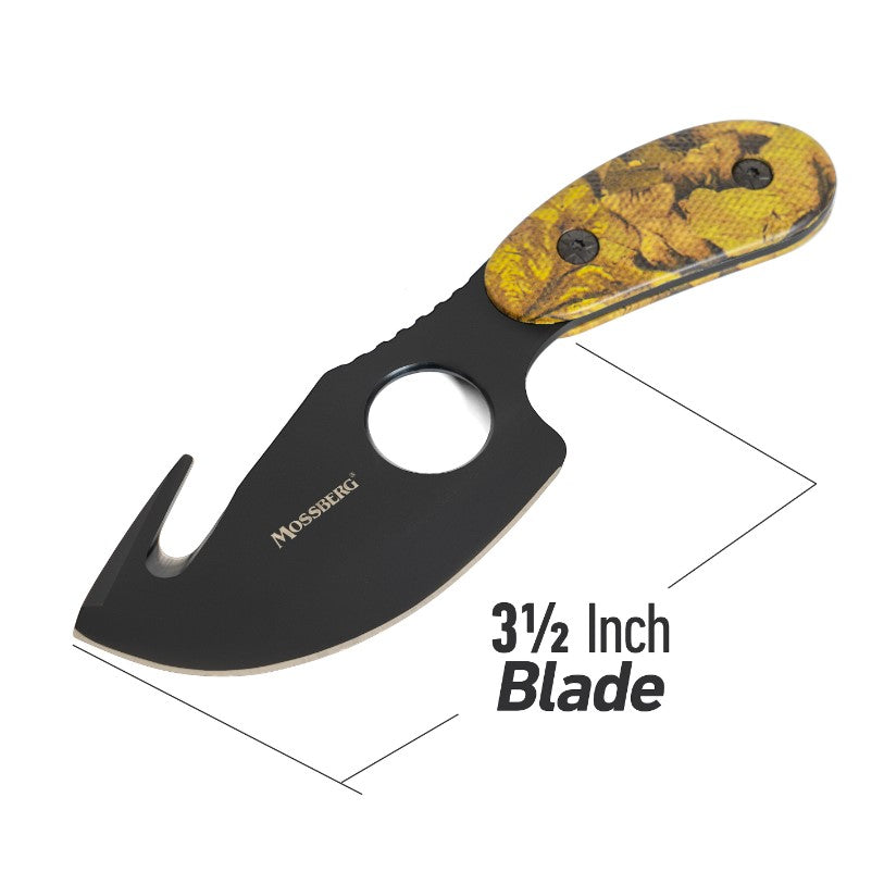 Mossberg Fixed Blade Knife, All in One Skinning Knife with Gut-Hook, for Hunters and Outdoors Enthusiasts