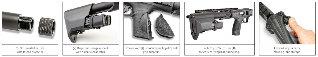 Smith & Wesson - M&P FPC 9mm, 18,6 "Barrel - M-LOK Hand Guard, Optics Ready, Stock Hels (2) Mags - W / 3 Mags - Non-restreint