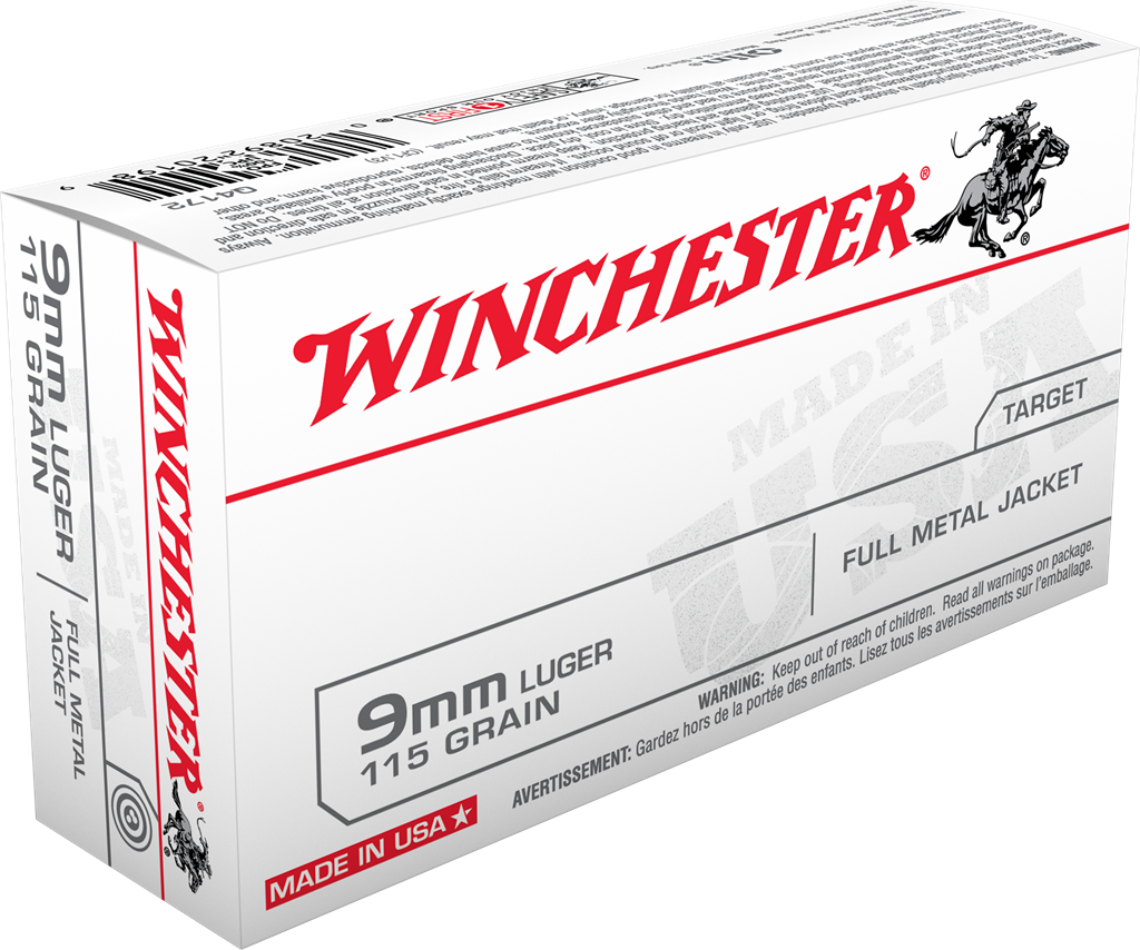 Winchester USA 9mm Luger, 115 grains