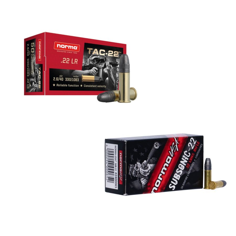 NORMA AMMUNITION FOR LONG RIFLES .22LR - TWO TYPES