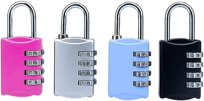 PADLOCK 4 DIGITS, ZINC ALLOY - DIFFERENT COLORS