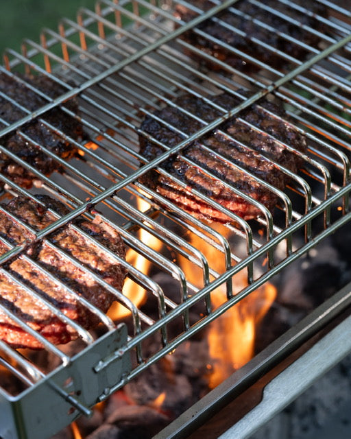 PORTABLE SS BARE GRILL BBQ FLIP THE GRILL NOT THE MEAT