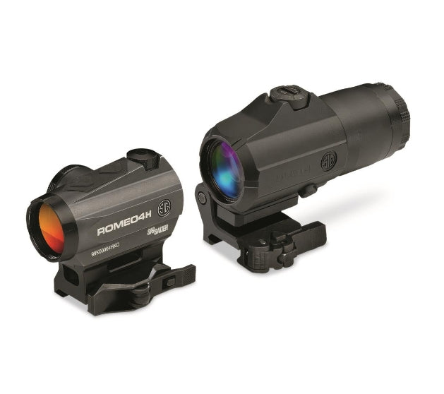 TÉLESCOPE ROME O4H POINT ROUGE, RÉTICULE CERCLE BALISTIQUE, MONTURE QR, MAGNIFICATEUR JULIET4 4X, NOIR