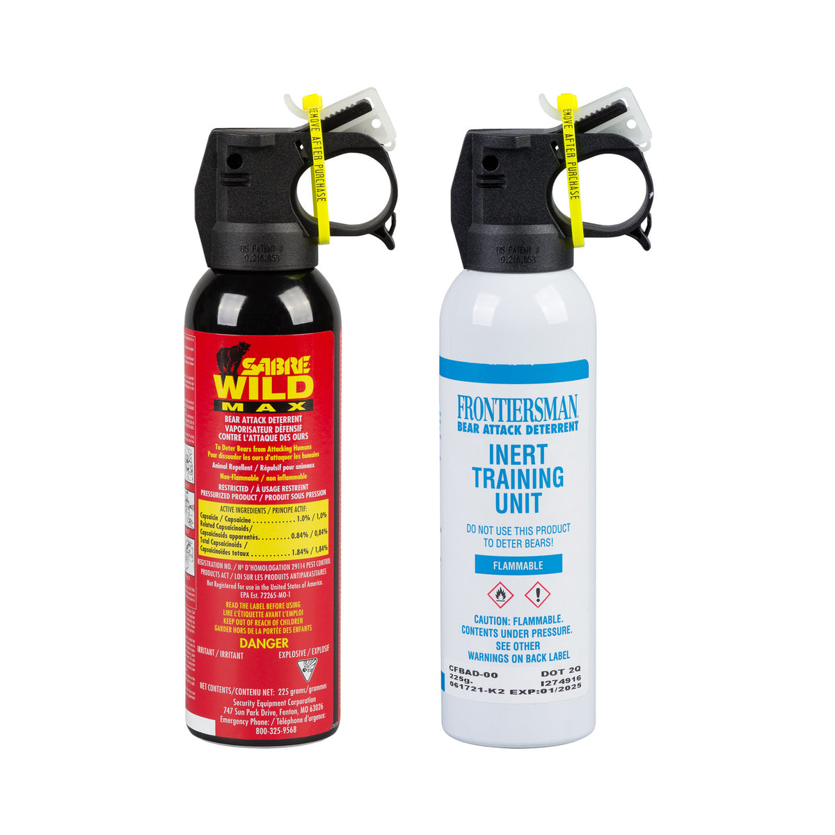 SABRE WILD MAX 225 G – SPRAY ANTI-OURS + SPRAY D’ENTRAÎNEMENT INERTE