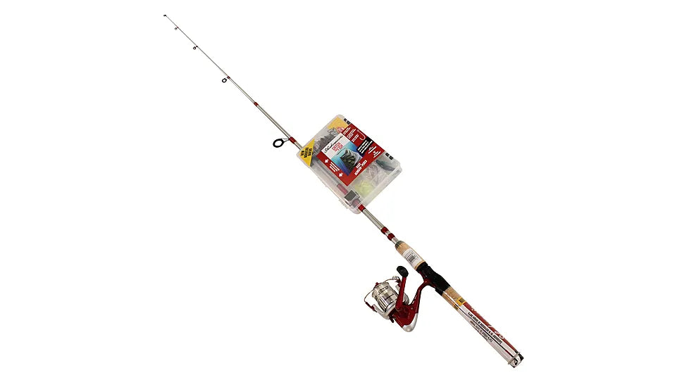 SHAKESPEARE CMF2BASS CATCH MORE FISH BASS COMBO, INCLUDING BOX AND TACKLE, 35 SIZE SPINNING REEL MOUNTED ON 6'6", 2PC MED ROD