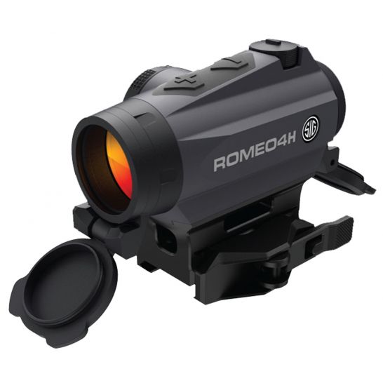 SIG SAUER 2025 ROMEO4H RED DOT SIGHT, BALLISTIC CIRCLE QUADPLEX, 0.5 MOA ADJ, SIDE BATTERY, TORX AND QR MOUNTS, GRAPHITE