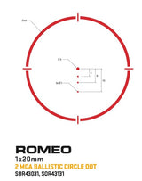 SIG SAUER ROMEO4T RED DOT SIGHT, BALLISTIC CIRCLE DOT, SOLAR, 0.5 MOA ADJ., SIDE BATTERY, HEX BOLT MOUNT, SPACER, BLACK