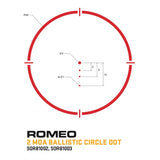 SIG SAUER ROMEO8T RED DOT SIGHT, BALLISTIC CIRCLE DOT, 0.5 MOA ADJ, BLACK