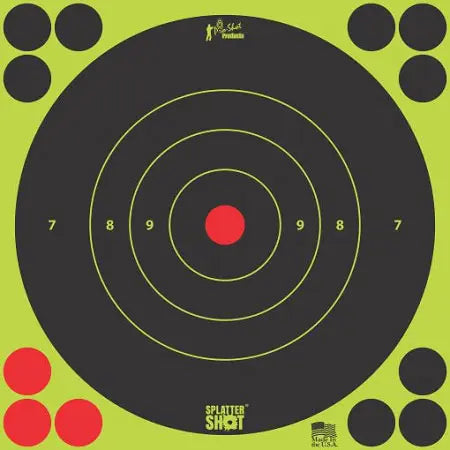 SPLATTER SHOT 6" GREEN BULLSEYE TARGET - PEEL AND STICK 12 PACK