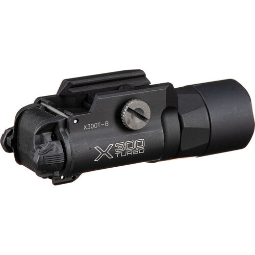 SUREFIRE X300 TURBO WEAPON LIGHT, 6V, UNIVERSAL/PICATINNY THUMB SCREW RAIL MOUNT, HIGH-CANDELA, BLACK, Z-XBC PUSH/TOGGLE SWITCH