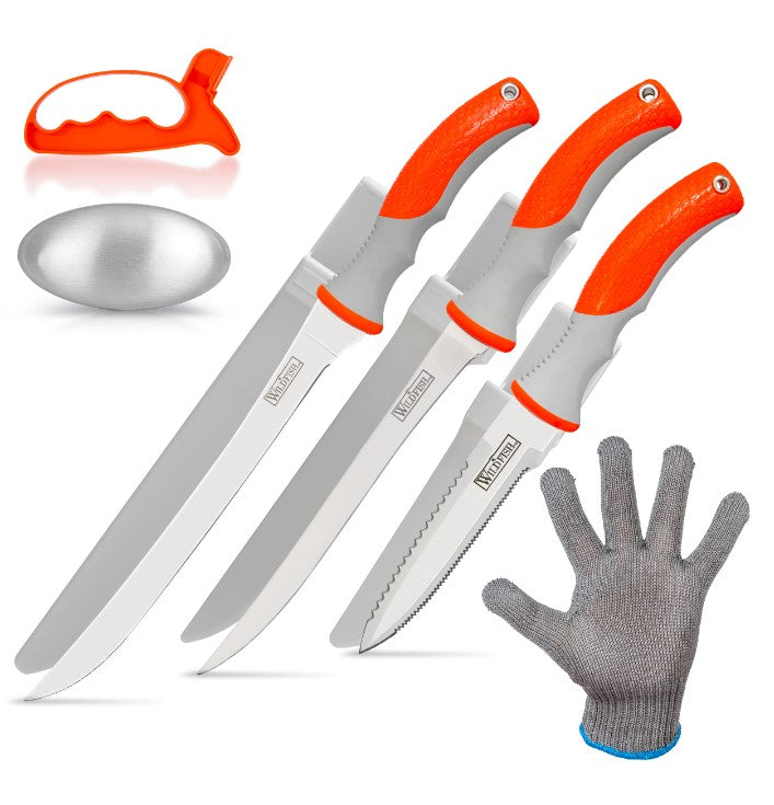 Wild Fish by Maxam 6-peice Fish Fillet Set, Multipurpose Set Ideal for Cleaning Fish and Many Other Kitchen Tasks