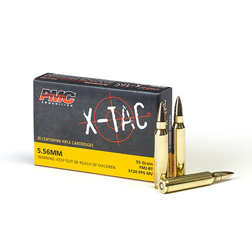 Ammution PMC X-TAC 5,56 mm OTAN (boîte de 20 tours)