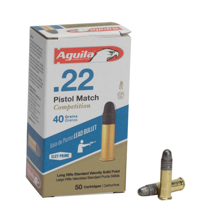 AGUILA AMMUNITION .22LR MATCH PISTOL 40 GR - BOX OF 50 RDS