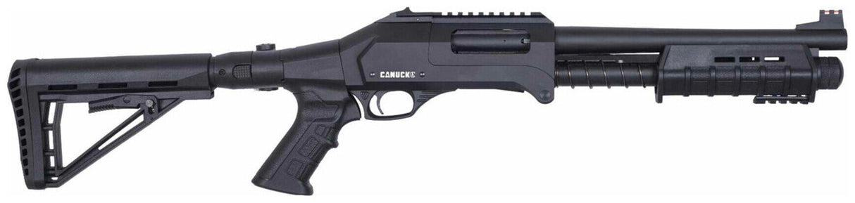 CANUCK SHOTGUN, FOLDING ENFORCER 2, PUMP ACTION DOUBLE FOLDING, 12GA x 3", 12" BBL, THREADED FOR MOBIL CHOKES