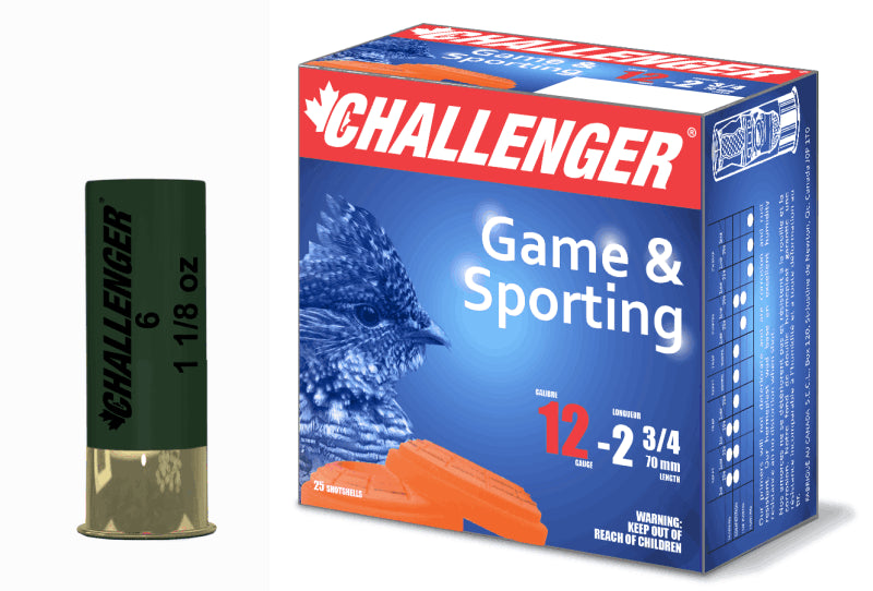 CHALLENGER AMMO 10014 12GA 2-3/4" 1-1/8OZ 4 LEAD - BOX OF 25 RDS