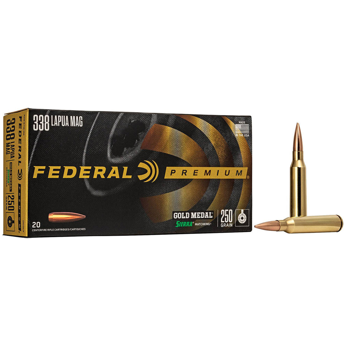FEDERAL 338 LAPUA 250GR SIERRA MATCHKING BTHP 20RND