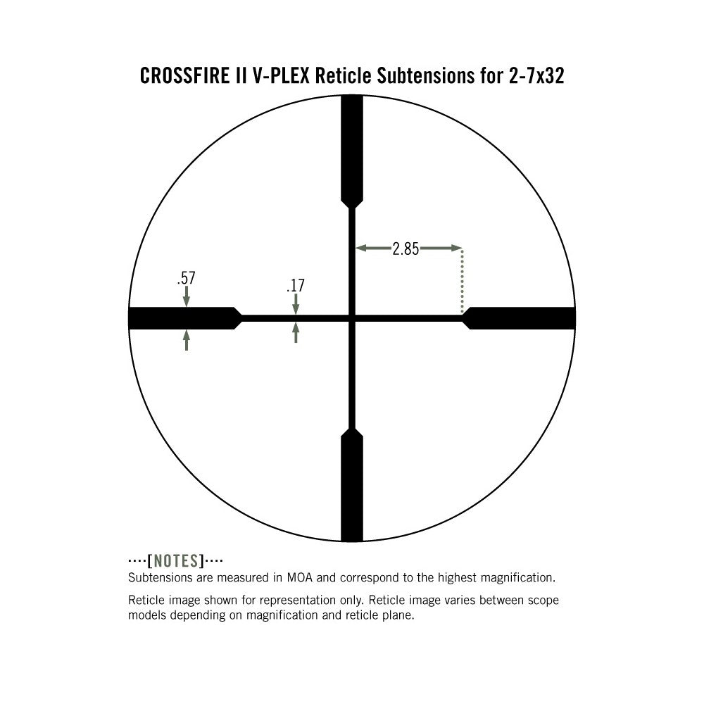 Vortex Crossfire II 2-7x32 RIMFIRE Riflescope 1 pouce V-Plex