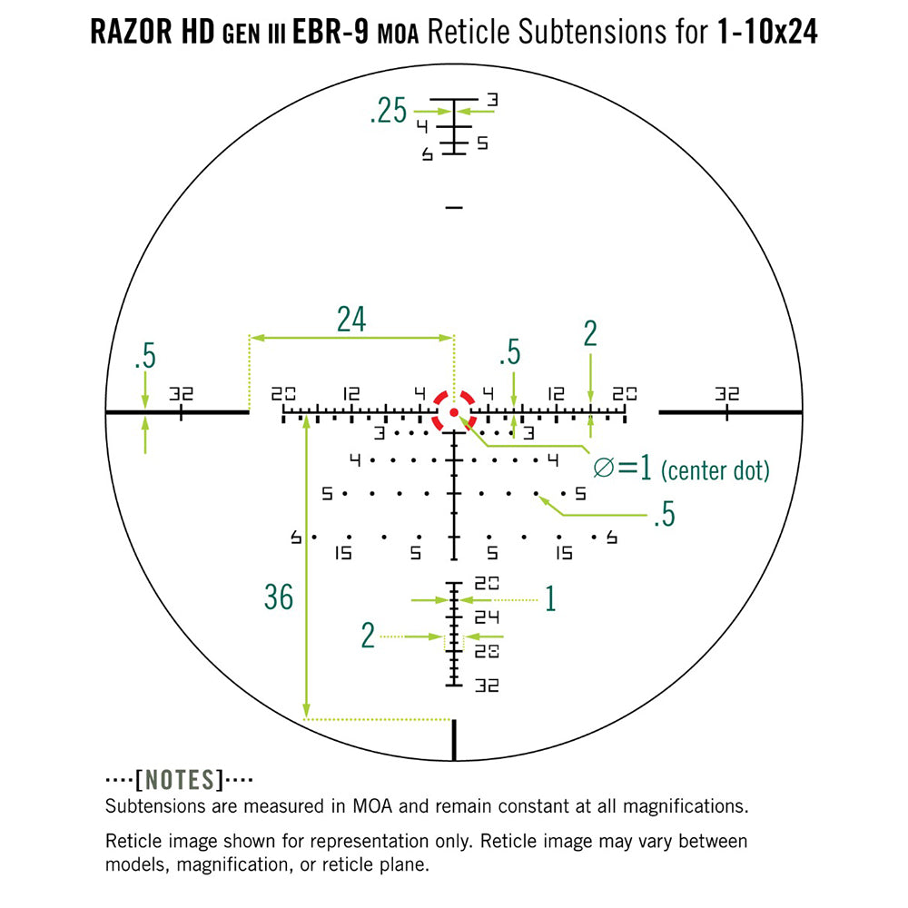 Vortex Razor HD Gen III 1-10x24 FFP Riflescope EBR-9 MOA